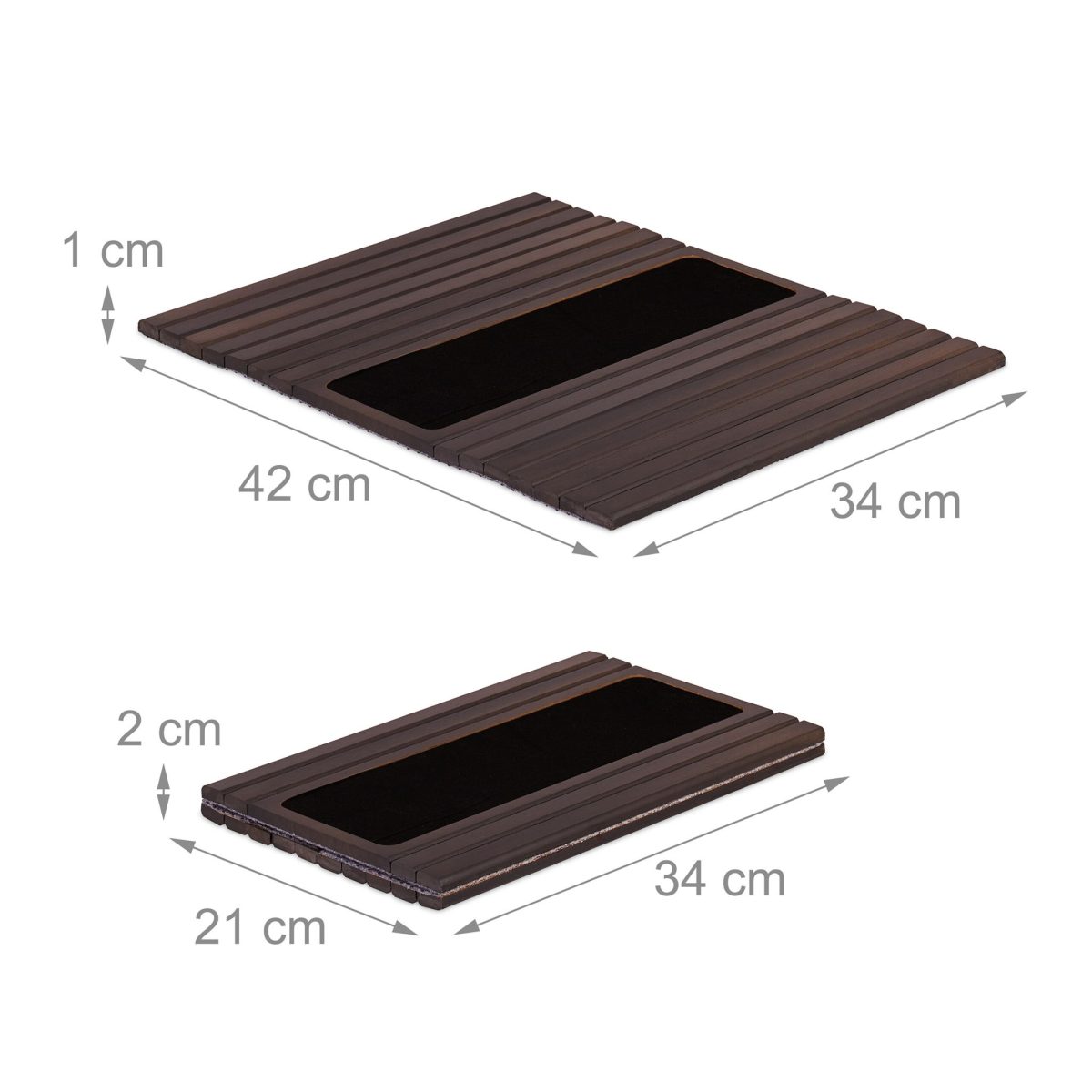 Suport de canapea multifunctional, montura pe cotiera canapelei, din bambus,1 x 42 x 34 cm - imagine 3