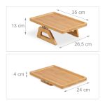 Tava pentru canapea, manere flexibile, bambus, 13 x 35 x 26,5 cm - imagine 4