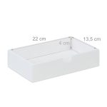 Suport organizator cu 9 compartimente, sertar, pentru birou/cosmetice, bambus, maro/alb, 10 x 25 x 15,5 cm - imagine 7