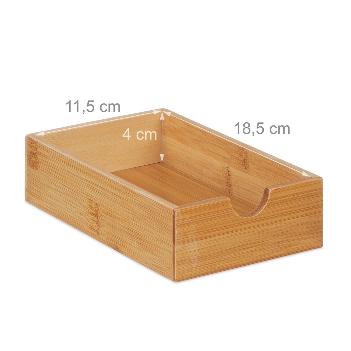 Suport organizator universal, 7 compartimente, 2 sertare, bambus, 15,5 x 33 x 20,5 cm - imagine 6