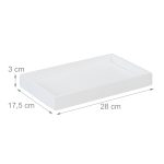 Suport organizator din 4 piese detasabile, universal, bambus/MDF, alb/maro, 11 x 28 x 17,5 cm - imagine 6