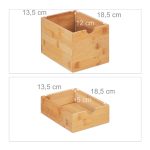Organizator universal, 3 sertare de dimensiuni diferite, bambus/MDF, negru/maro, 28 x 17 x 21,5 cm - imagine 5