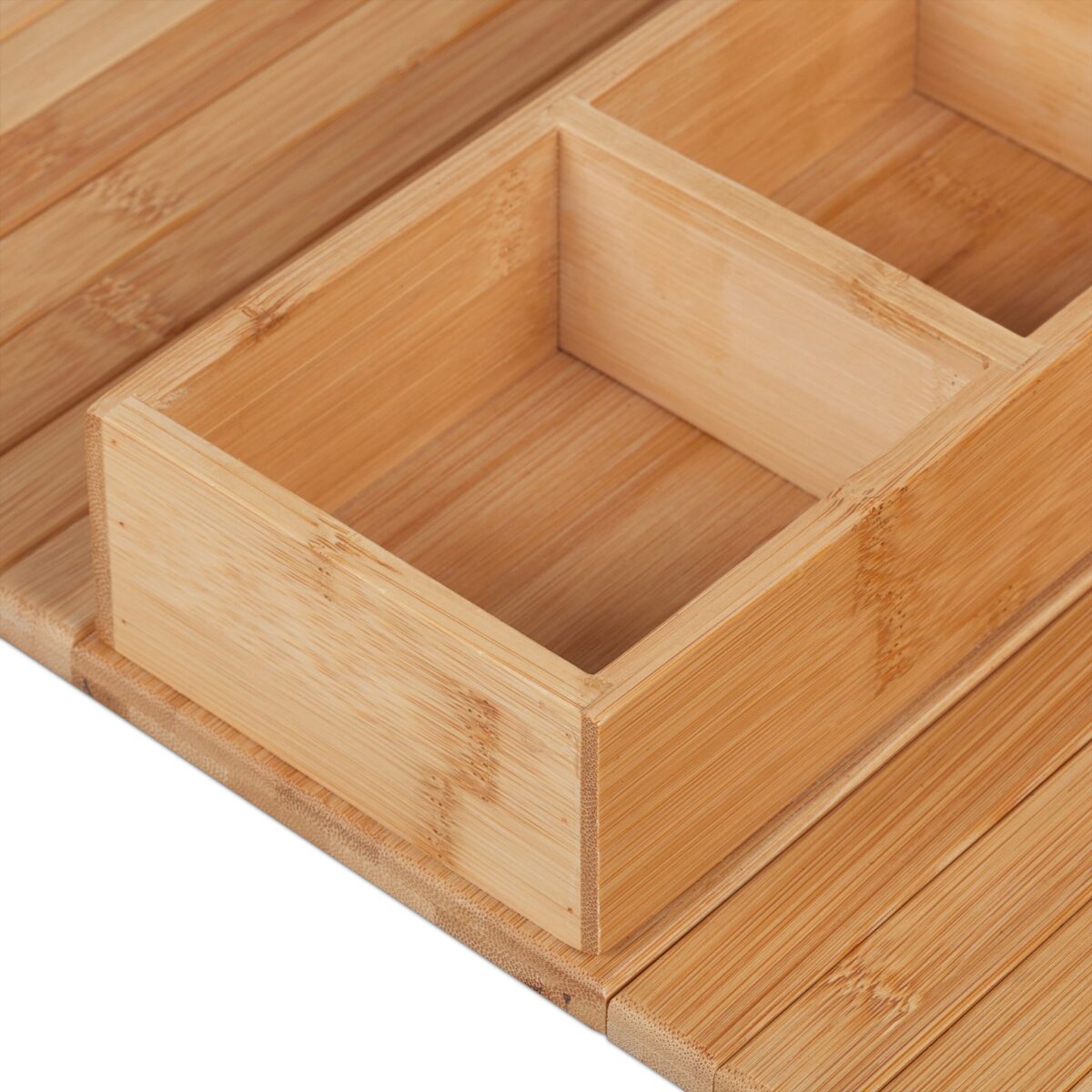 Suport de canapea cu 3 compartimente, din bambus, flexibila dupa dimensiunea canapelei, 6,5 x 42 x 28 cm - imagine 5