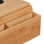 Suport de canapea cu 2 compartimente laterale, suport pentru pahare, bambus, 5,5 x 50 x 33,5 cm - imagine 4