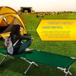 Pat pliabil pentru camping, 190x64x44cm, robust, stabil, husa de transport, verde - imagine 6