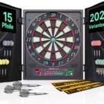 Set darts electronic, LED, pentru 1-16 jucatori, 12 sageti, 100 varfuri rezerva, dezvolta abilitati manuale, coordonare mana-ochi, 173 x 60 cm