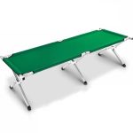 Pat pliabil pentru camping, 190x64x44cm, robust, stabil, husa de transport, verde