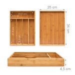 Suport organizare tacamuri, din bambus, Relaxdays, 5 compartimente, 4,5 x 25,5 x 34 cm - imagine 3