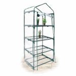 Sera cu 4 rafturi, dimensiuni 70 x 49,5 cm x 156cm, PVC, transparent, Relaxdays
