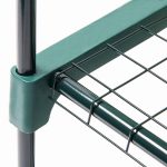 Sera cu 4 rafturi, dimensiuni 70 x 50 cm x 158cm, PE, transparent/verde, Relaxdays - imagine 7
