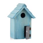 Casuta decorativa din lemn pentru pasari, 24,5 x 17 x 12 cm, albastru
