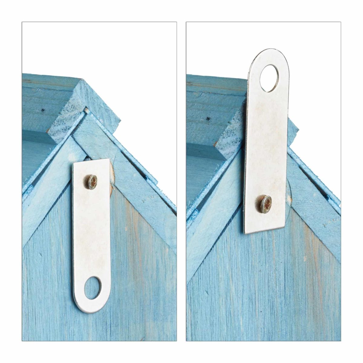 Casuta decorativa din lemn pentru pasari, 24,5 x 17 x 12 cm, albastru - imagine 6