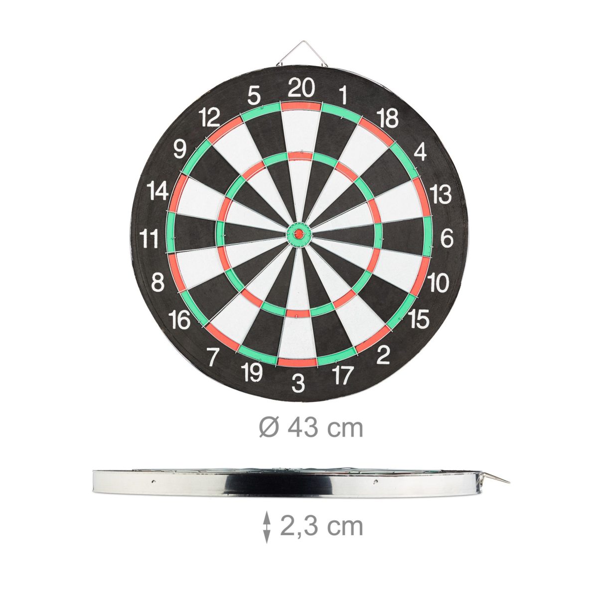 Joc Darts, placa diametru 43 cm, 6 sageti cu varf metalic, 2 fete de joc, material otel si pluta - imagine 5
