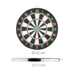 Joc Darts, placa diametru 43 cm, 6 sageti cu varf metalic, 2 fete de joc, material otel si pluta - imagine 5