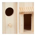 Casuta dubla pentru pasari, lemn de brad, verde/natur, 30,5 x 26 x 12 cm - imagine 7