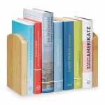 Set 2 suporturi/opritoare pentru carti, din bambus, natur, 17 x 11,5 x 12,5 cm - imagine 2