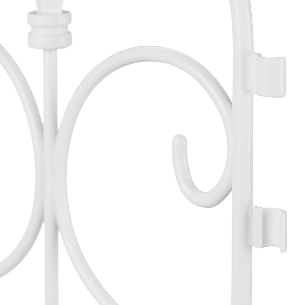 Gard decorativ din 6 piese, cu infigere in sol, plastic, 135 x 66 cm, alb - imagine 2