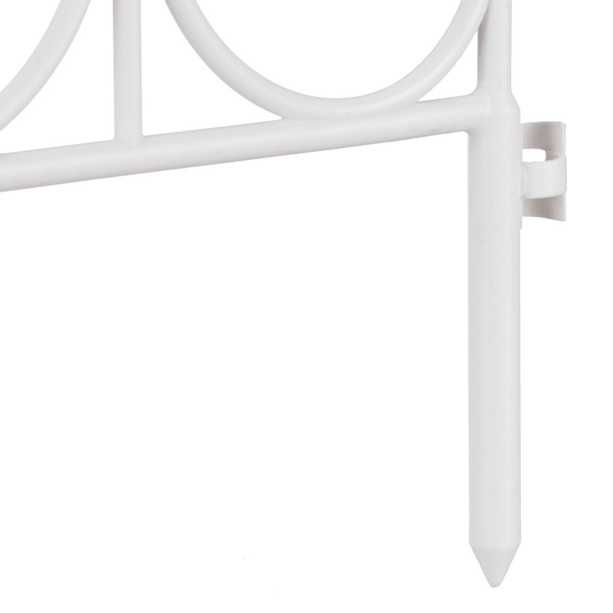 Gard decorativ din 6 piese, cu infigere in sol, plastic, 135 x 66 cm, alb - imagine 8