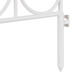 Gard decorativ din 6 piese, cu infigere in sol, plastic, 135 x 66 cm, alb - imagine 8