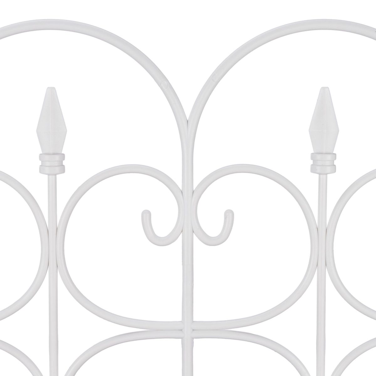 Gard decorativ din 6 piese, cu infigere in sol, plastic, 135 x 66 cm, alb - imagine 7