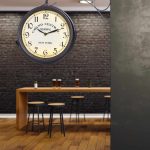 Ceas de perete, design vintage, 2 fete, dimensiuni 35 x 35 x 10 cm, negru, Relaxdays - imagine 2