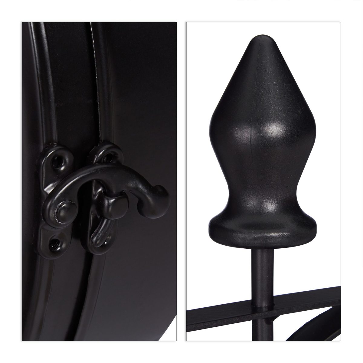 Ceas de perete, design vintage, 2 fete, dimensiuni 35 x 35 x 10 cm, negru, Relaxdays - imagine 8
