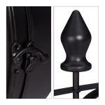 Ceas de perete, design vintage, 2 fete, dimensiuni 35 x 35 x 10 cm, negru, Relaxdays - imagine 8