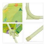 Set masa cu 2 scaune si umbrela pentru copii, model dinozaur, fier/poliester, verde - imagine 6