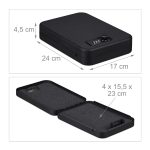 Caseta pentru bani, Relaxdays, negru, 4.5 x 17 x 24 cm - imagine 2