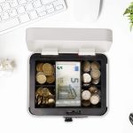 Caseta pentru bani, Relaxdays, alb, 8.5 x 20 x 17 cm - imagine 4