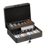 Caseta valori pentru monede si bancnote, Relaxdays, gri, 8.5 x 30.5 x 24.5 cm