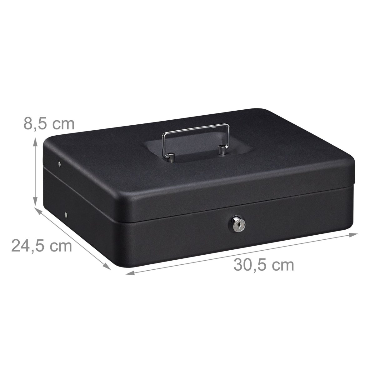 Caseta bani pentru monede si bancnote, Relaxdays, Negru, 8.5 x 30.5 x 24.5 cm - imagine 5
