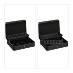 Caseta bani pentru monede si bancnote, Relaxdays, Negru, 8.5 x 30.5 x 24.5 cm - imagine 2