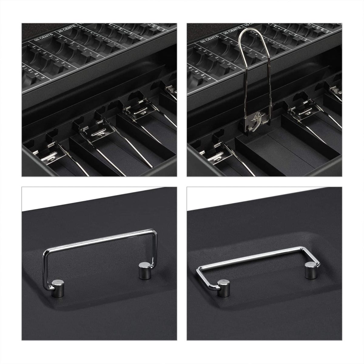 Caseta bani pentru monede si bancnote, Relaxdays, Negru, 8.5 x 30.5 x 24.5 cm - imagine 3