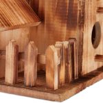 Casuta tripla pentru pasari, 4 intrari, din lemn, 34 x 20 x 19 cm - imagine 6