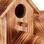 Casuta tripla pentru pasari, 4 intrari, din lemn, 34 x 20 x 19 cm - imagine 7