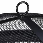 Semineu rotund, vatra de foc, pentru terasa, gradina, 60 x 60 cm, negru - imagine 8