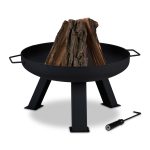 Vatra de foc pentru terasa si gradina, 35 x 73 x 60 cm, negru