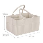 Geanta pentru accesoriile bebelusilor, 11 compartimente, din pasla, crem, 18 x 33 x 23 cm - imagine 4