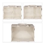 Geanta pentru accesoriile bebelusilor, 11 compartimente, din pasla, crem, 18 x 33 x 23 cm - imagine 5