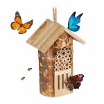 Casuta pentru albine si fluturi, fabricat din bambus, 20 x 13,5 x 10 cm