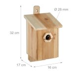 Casuta decorativa din lemn pentru pasari, 32 x 16 x 17 cm, maro - imagine 5