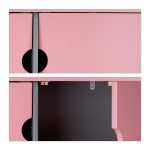Dulap pentru copii, 5 rafturi, sina, MDF, roz/gri, 120 x 90 x 48 cm - imagine 6