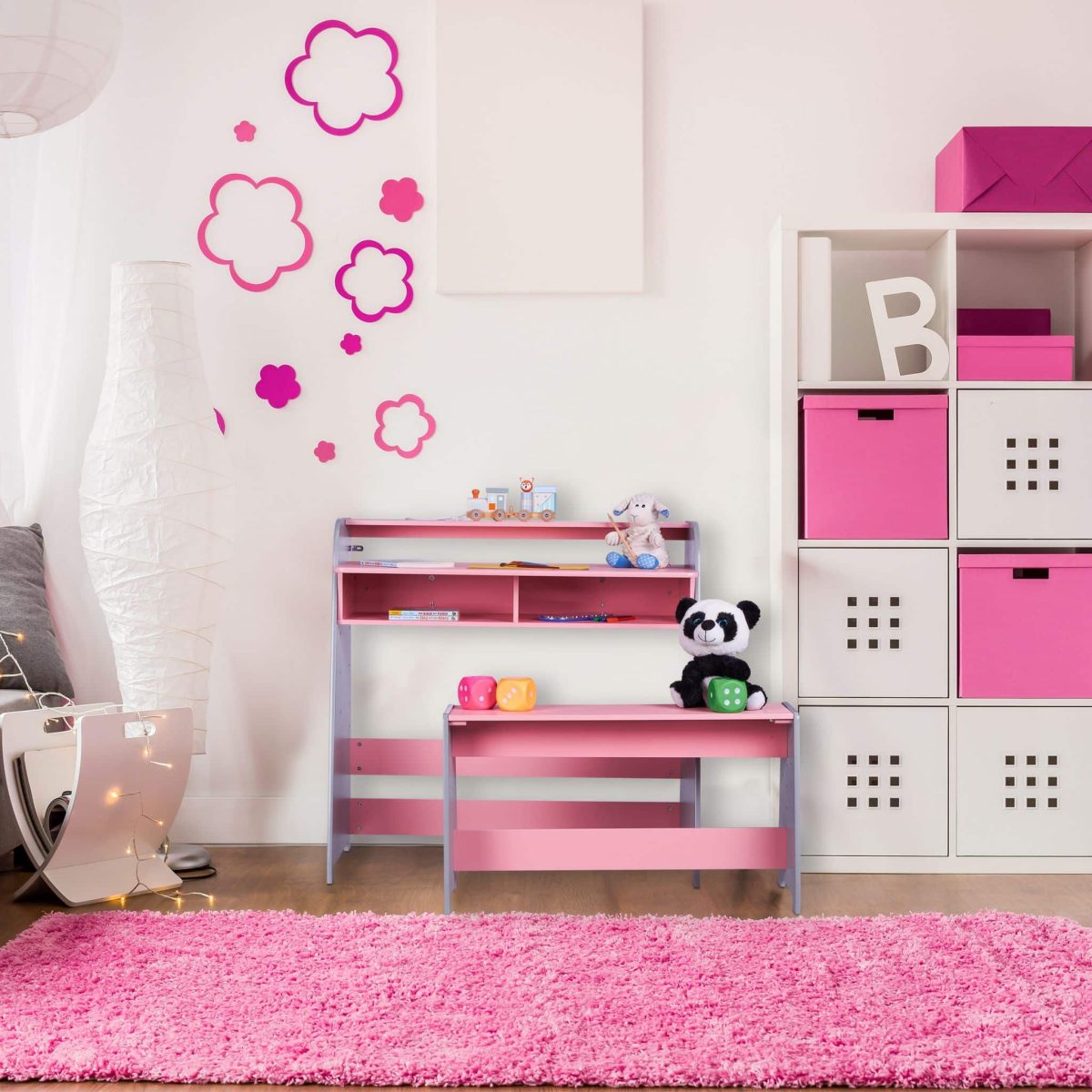Birou cu banca pentru copii, blat si sezut reglabile pe inaltime, 2 compartimente, 88 x 90 x 48 cm / 45 x 80 x 23,5 cm - imagine 5