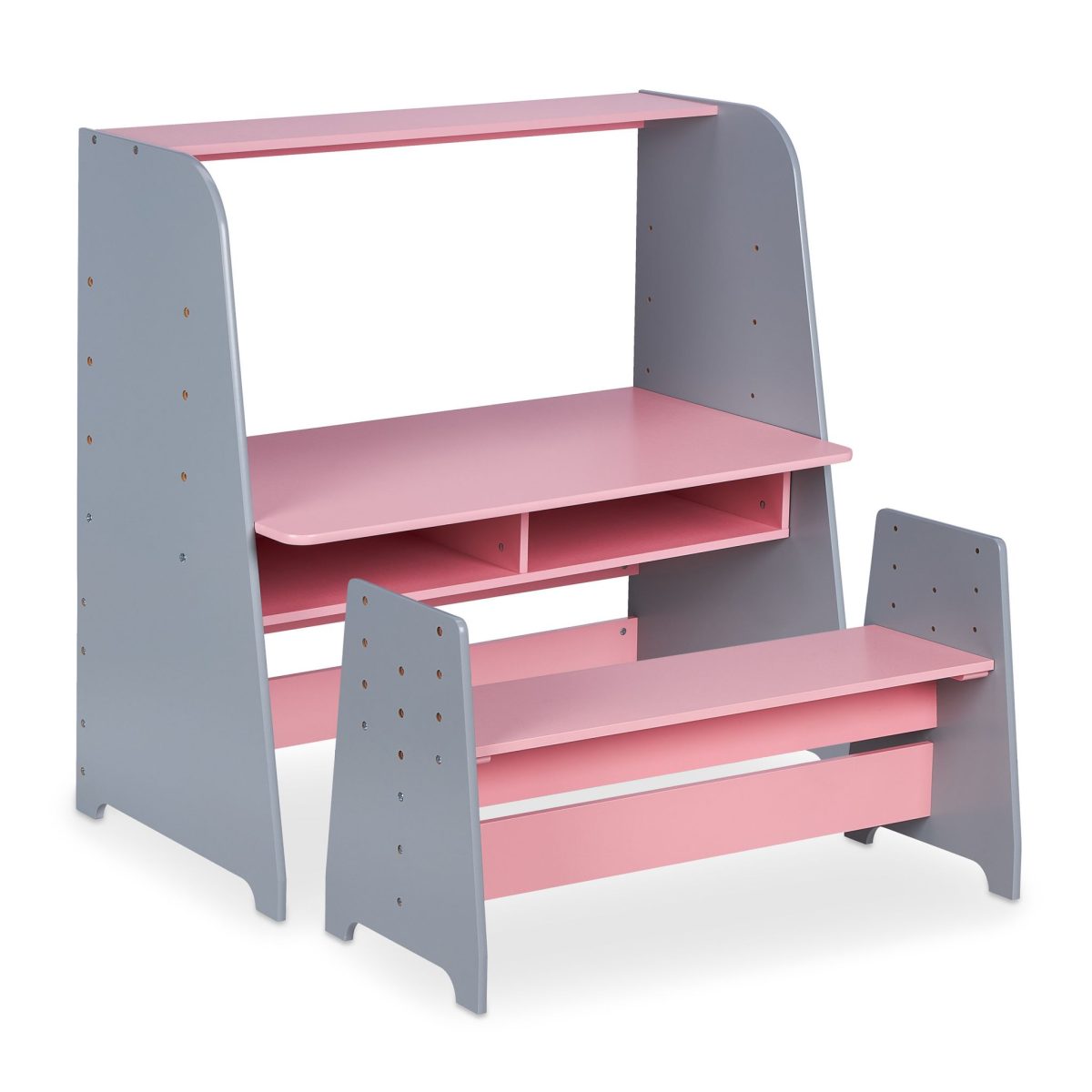 Birou cu banca pentru copii, blat si sezut reglabile pe inaltime, 2 compartimente, 88 x 90 x 48 cm / 45 x 80 x 23,5 cm - imagine 6