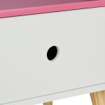 Noptiera pentru camera copilului, cu sertar, din MDF, alb/roz, 31 x 38 x 30 cm - imagine 6