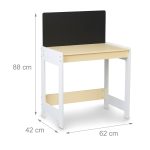 Mobilier pentru copii cu tabla pentru scris, birou si scaun, colturi rotunjite, MDF, bej, 88 x 62 x 42 cm / 30,5 x 31,5 cm - imagine 3