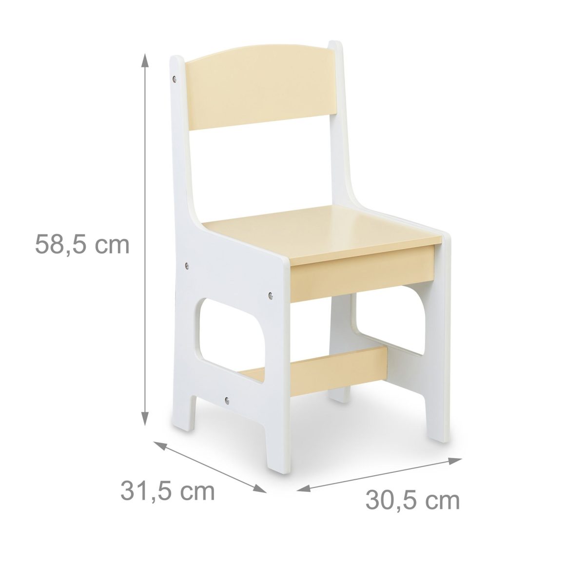 Mobilier pentru copii cu tabla pentru scris, birou si scaun, colturi rotunjite, MDF, bej, 88 x 62 x 42 cm / 30,5 x 31,5 cm - imagine 4