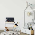 Mobilier pentru copii cu tabla pentru scris, birou si scaun, colturi rotunjite, MDF, bej, 88 x 62 x 42 cm / 30,5 x 31,5 cm - imagine 5