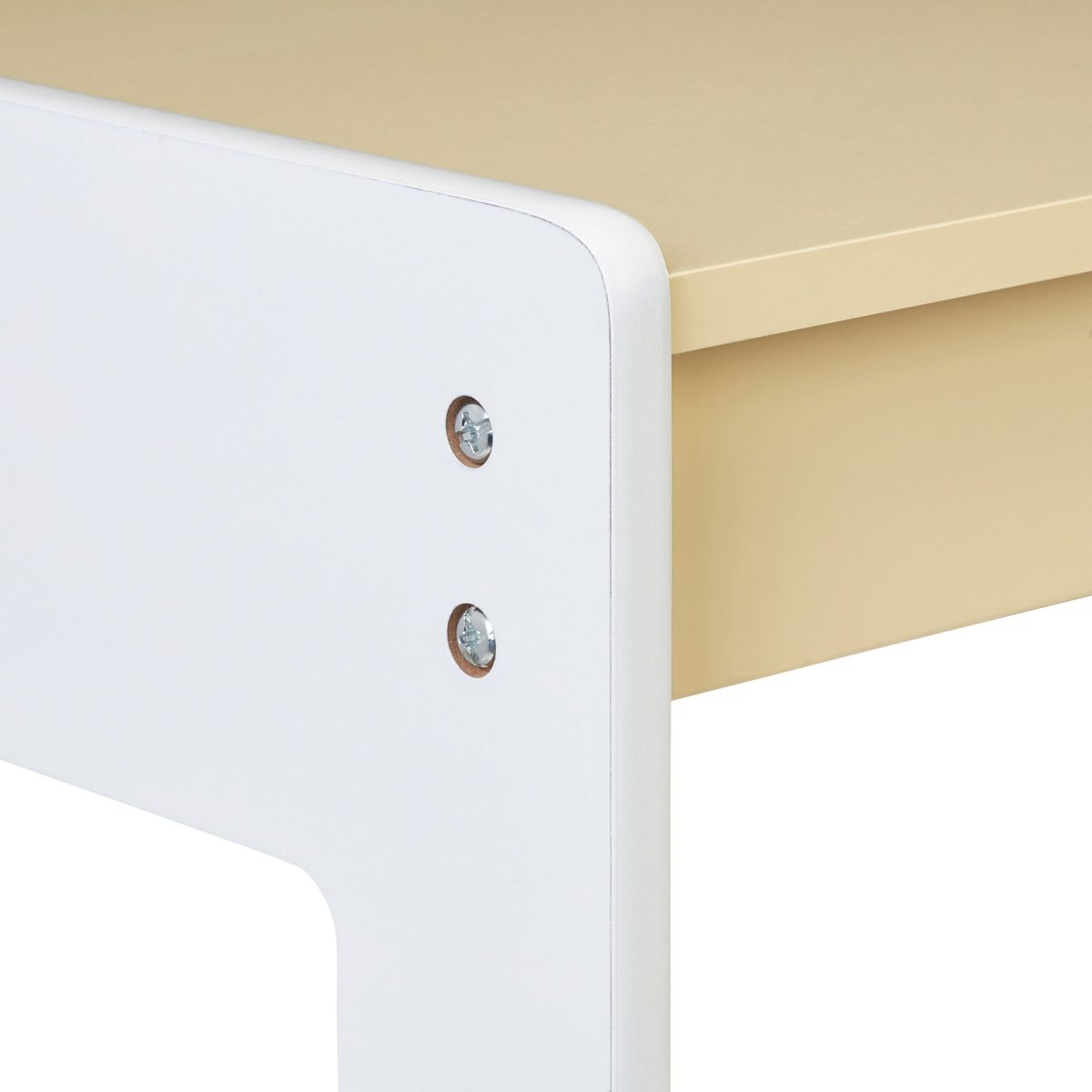 Mobilier pentru copii cu tabla pentru scris, birou si scaun, colturi rotunjite, MDF, bej, 88 x 62 x 42 cm / 30,5 x 31,5 cm - imagine 7